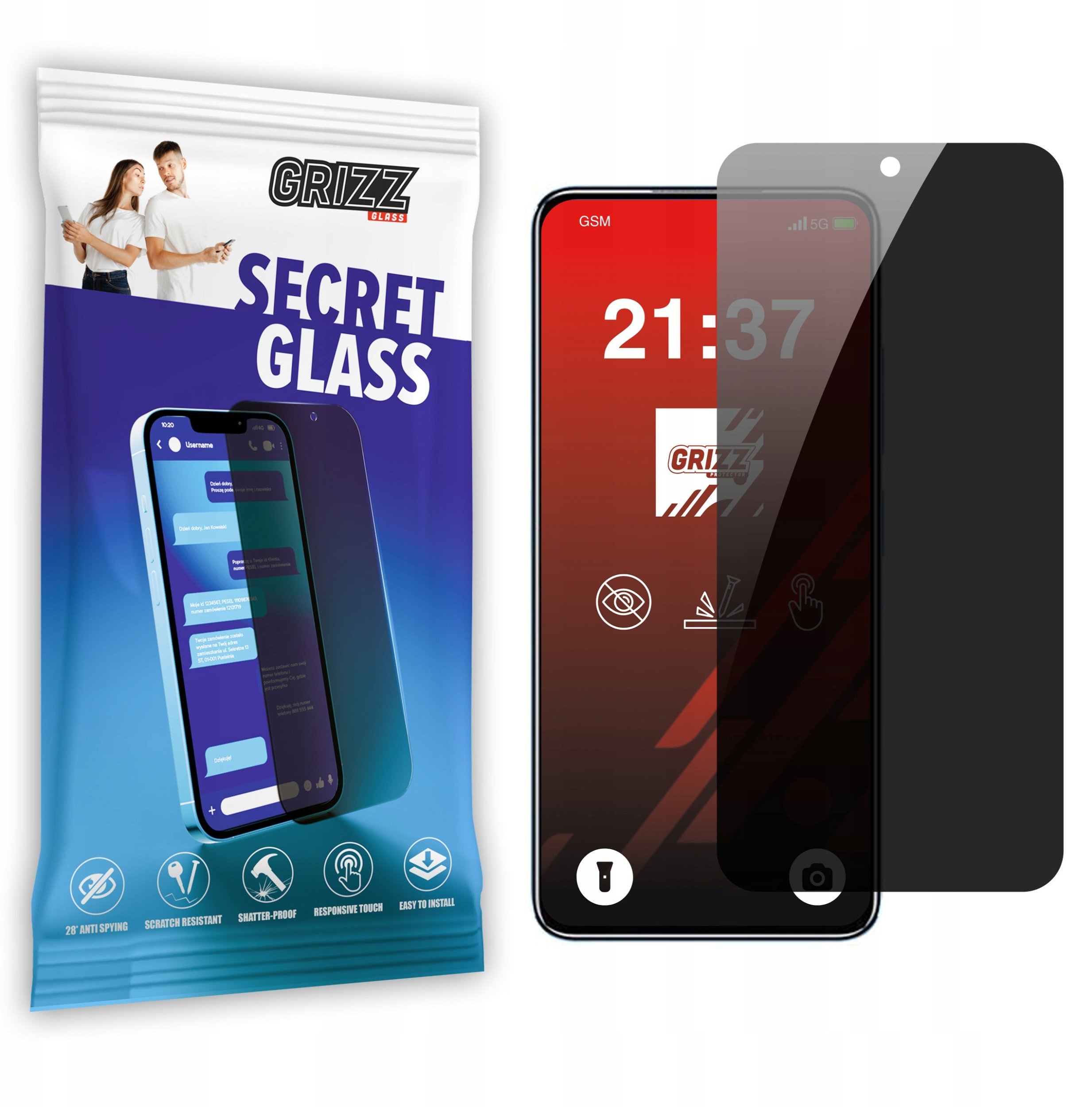 Szkło prywatyzujące GrizzGlass SecretGlass do Oukitel C58 Pro