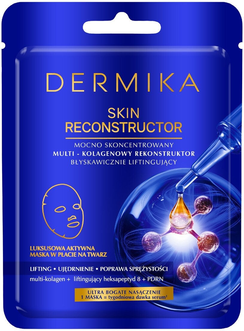 Dermika Skin Reconstructor skoncentrowany multi-kolagenowy rekonstruktor, maska w płacie na twarz 1szt