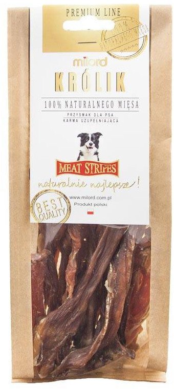 Milord Gryzak dla psa suszone mięso z królika paski 150 g