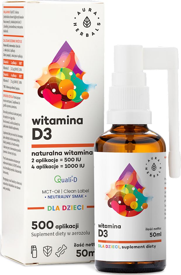Aura Herbals AURA HERBALS Witamina D3 dla dzieci MCT aerozol 50ml