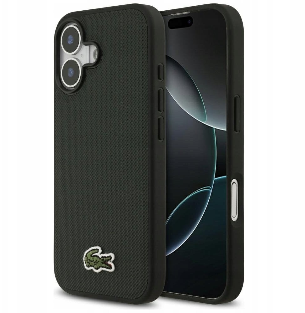 Lacoste Etui Iconic Petit Pique Woven Logo MagSafe do iPhone 17 zielony