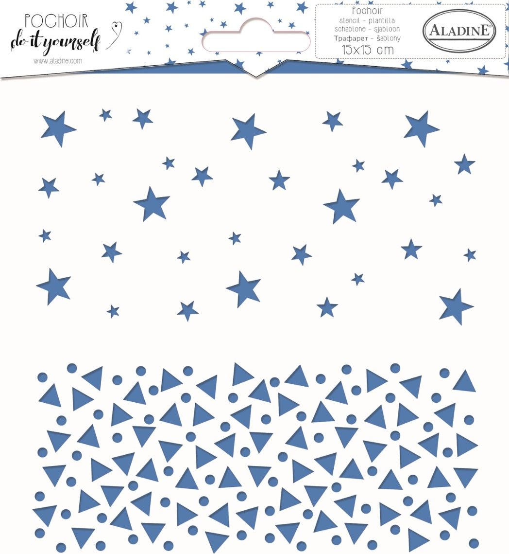 Aladine Szablon 15x15cm Trójkąty i Gwiazdki
