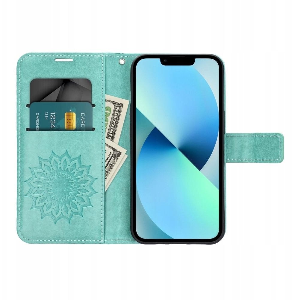 Kabura MEZZO Book do MOTOROLA G56 mandala zielony