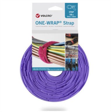 Taśma VELCRO One Wrap 20 mm x 330 mm, 100 sztuk, fioletowa
