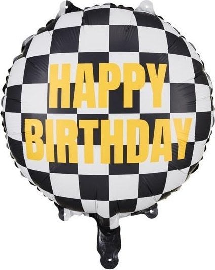 Balon foliowy Szachownica Happy Birthday, 45cm