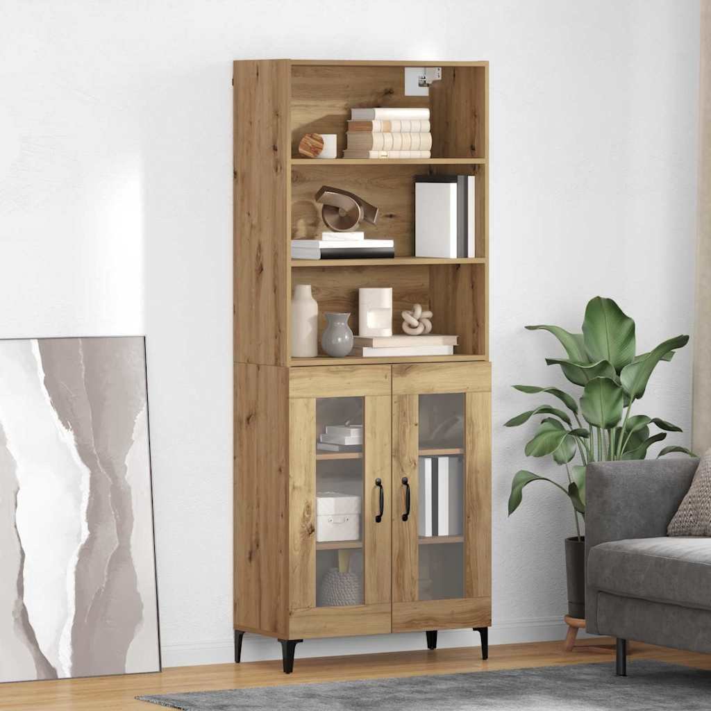 vidaXL Highboard Dąb rzemieślniczy 69,5 x 34 x 180 cm