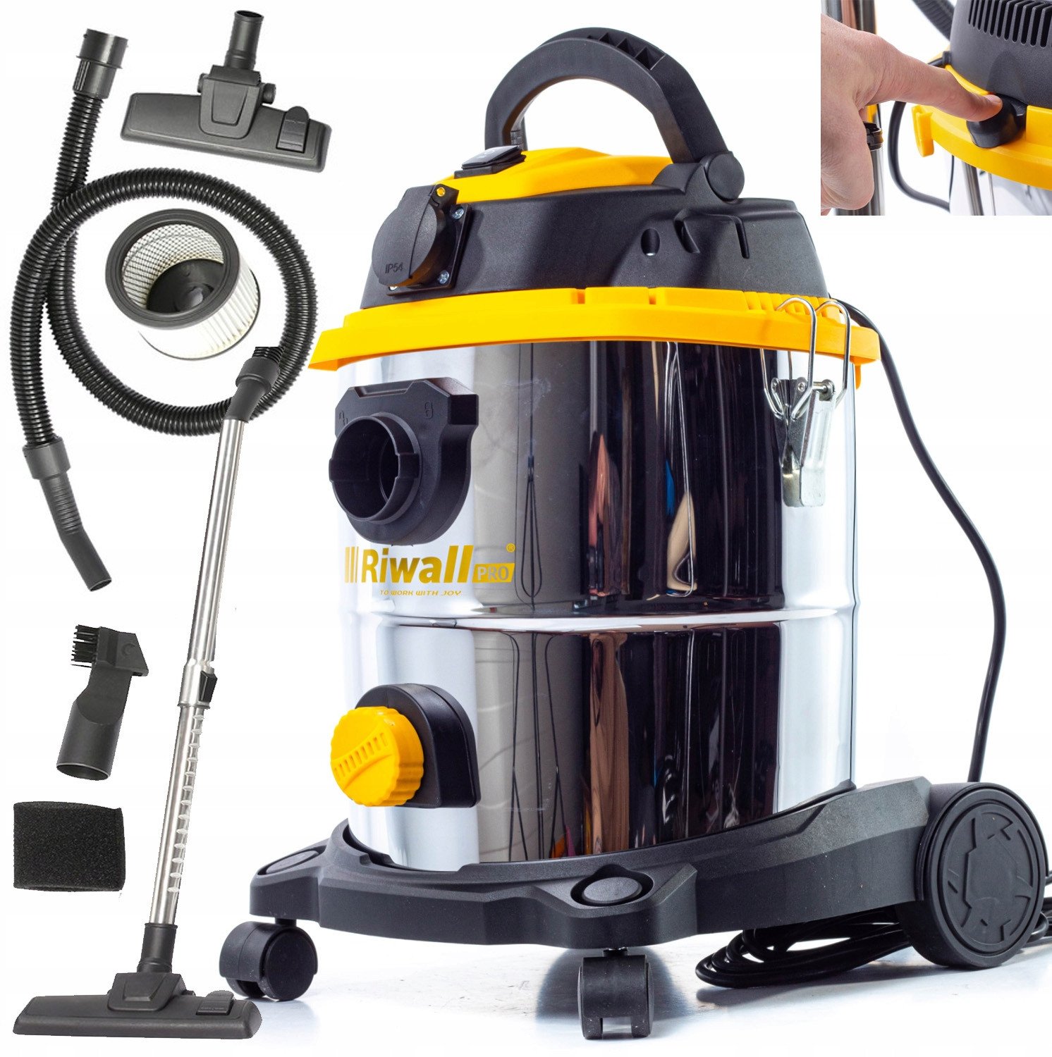 Odkurzacz przemysłowy Riwall Odkurzacz industrialny ZYGA 2.0 rha-01 pył gipsu z wibratorem mokre suche
