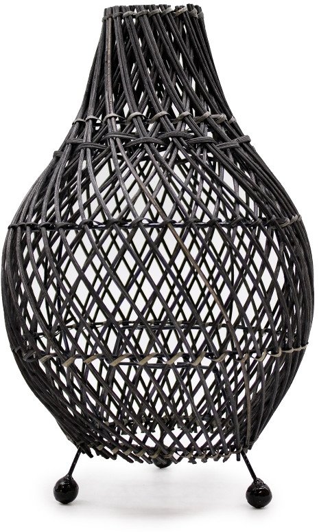 Lampa rattanowa stołowa - Czarna