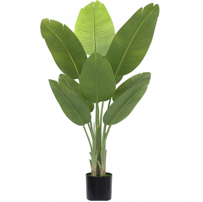 SZTUCZNA Roślina PALMA Strelitzia RAJSKI PTAK W DONICZCE REALISTYCZNA 120cm