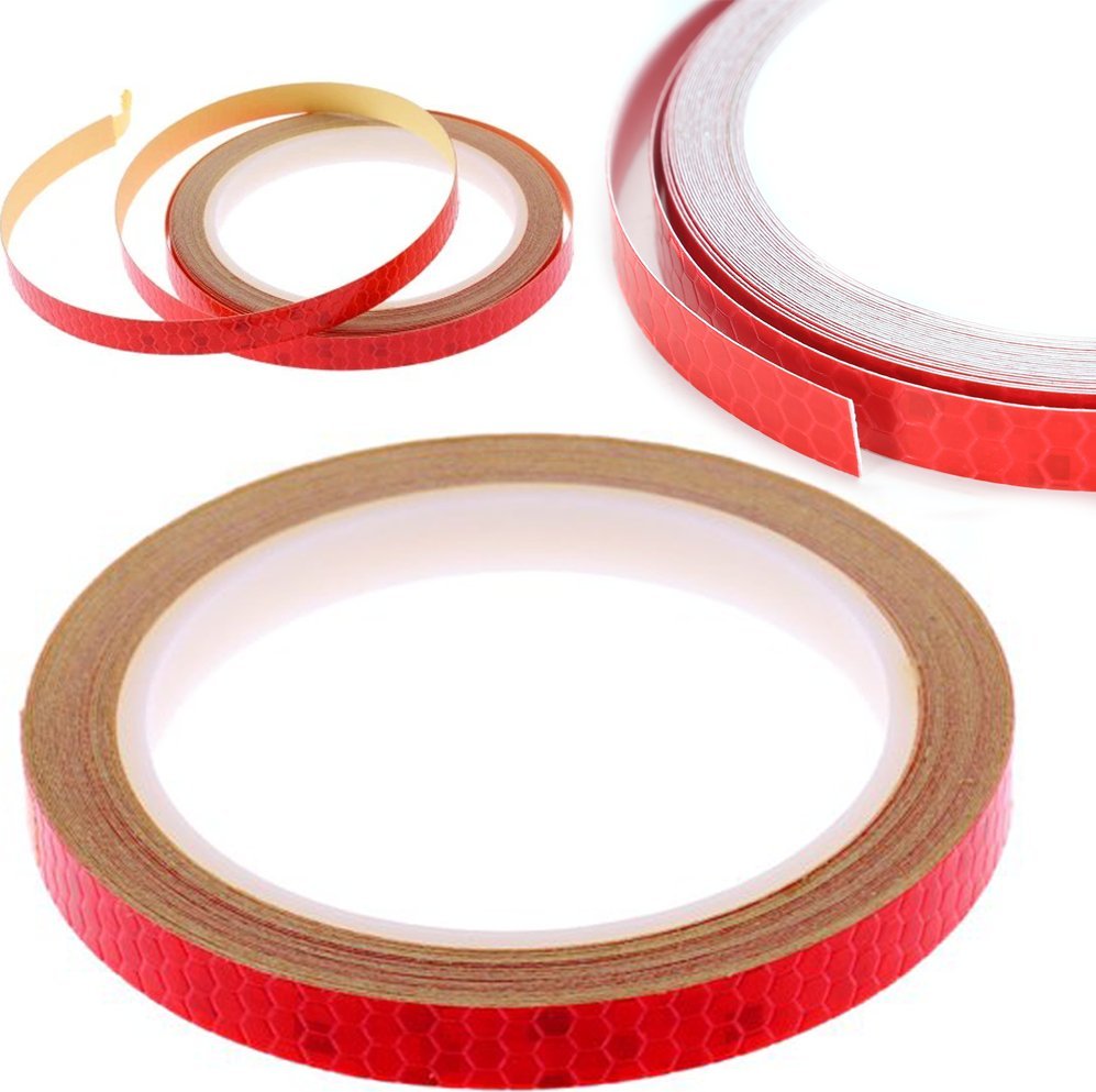 Korbi TAŚMA ODBLASKOWA SAMOPRZYLEPNA CZERWONA 8M