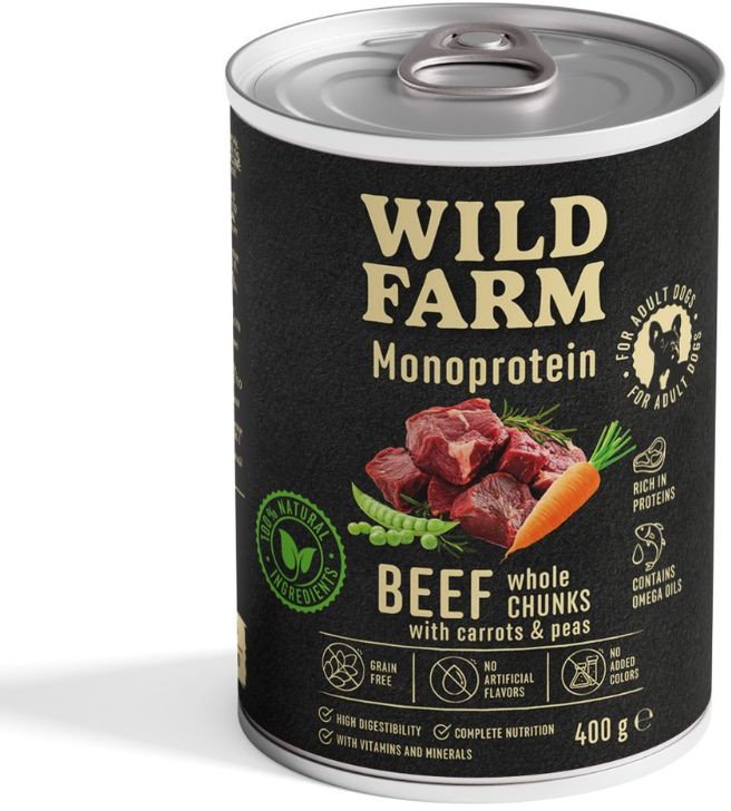 WILD FARM Monoprotein Beef 400g hypoalergiczna karma dla psa