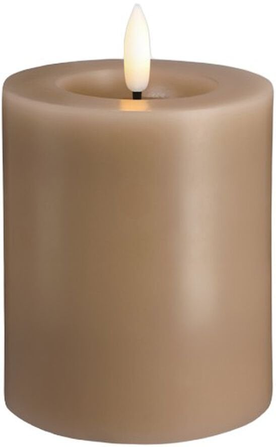 Moods & More MM LED pillar candle, Silk, Melted, Sand, 74x100 mm