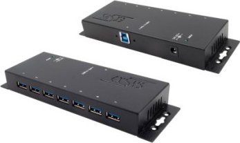 Exsys EXSYS EX-1188HMS-3 7 portów USB 3.2 Gen1 metalowy HUB z ochroną przeciwprzepięciową 15KV ESD
