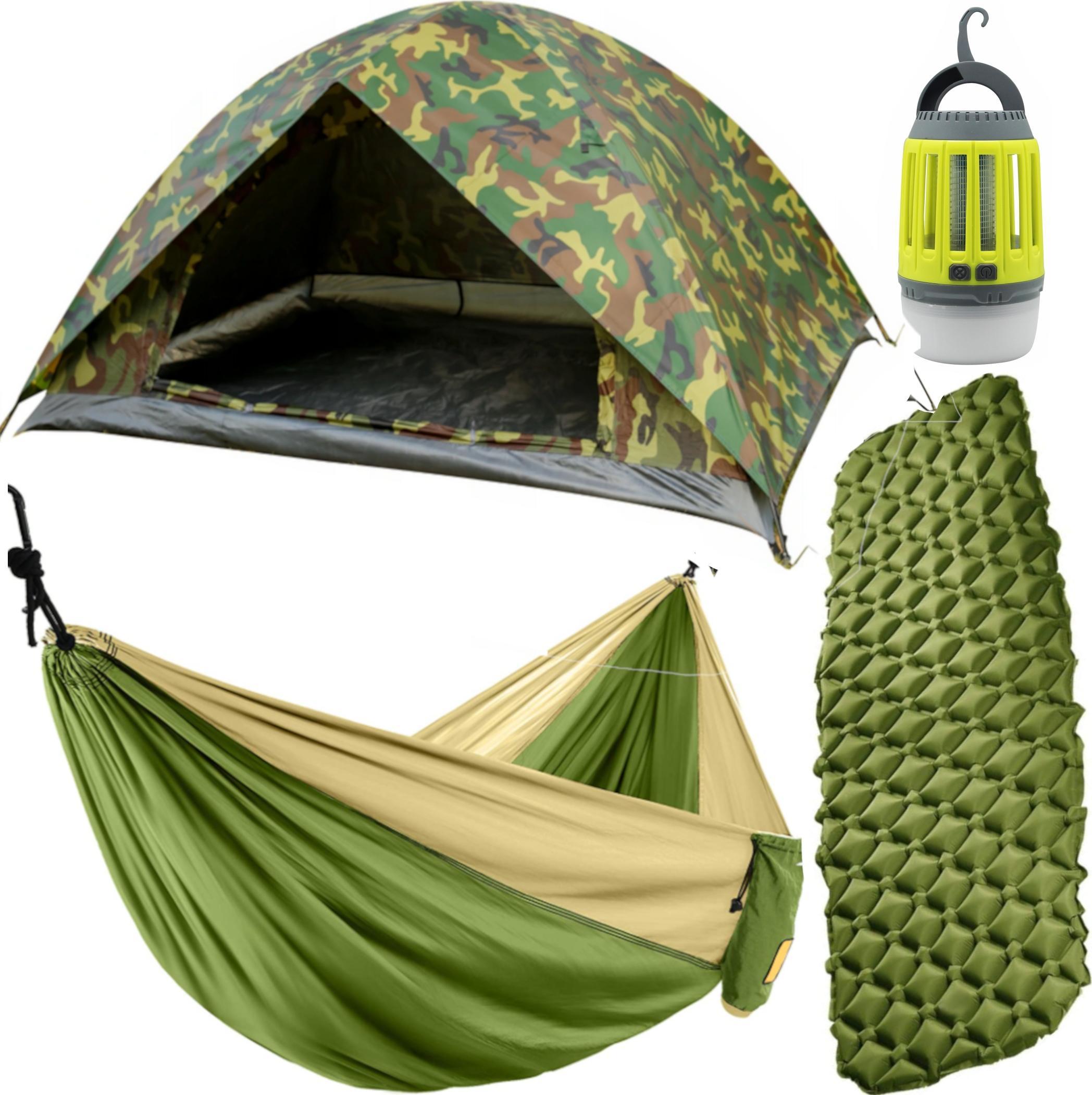 Namiot turystyczny Jack Mors Zestaw Biwakowy Namiot Materac Hamak Lampa Moro 2O