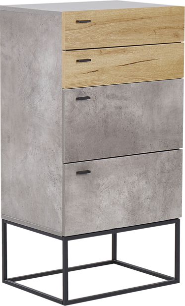 Beliani Komoda efekt betonu jasne drewno ACRA