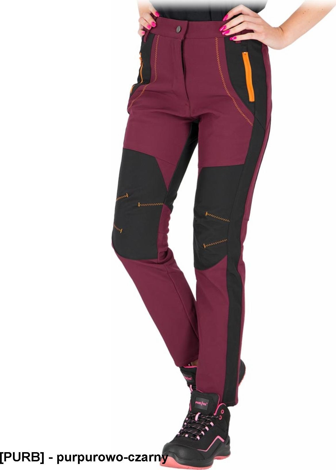 R.E.I.S. SLENDER-L - Spodnie ochronne do pasa, damskie 3 kieszenie softshell 4-kierunkowy stretch 94% poliester 6% elastan membrana TPU polar 100% pol