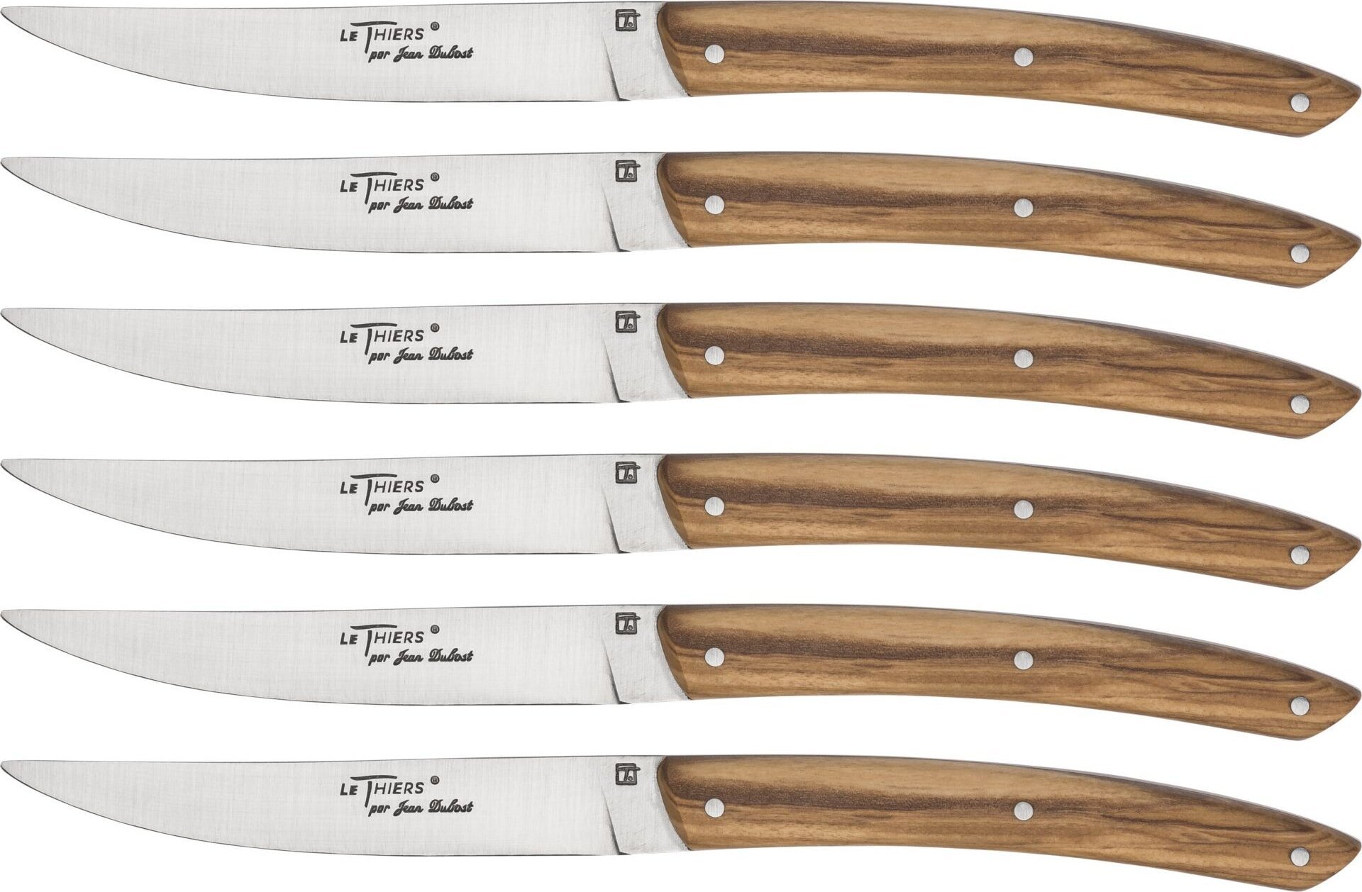 Laguiole Tradition Jean Dubost Le Thiers Knives Set Olive Wood 6 pcs.