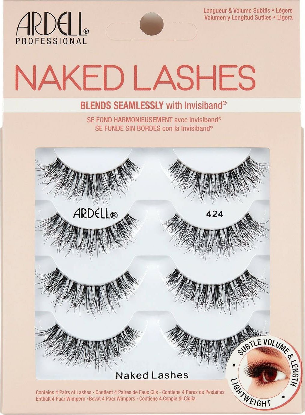 Ardell Ardell Naked Lashes 424 Sztuczne rzęsy 4szt Black