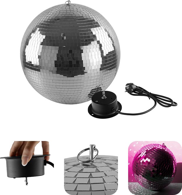 Kula lustrzana 20cm z napędem one size