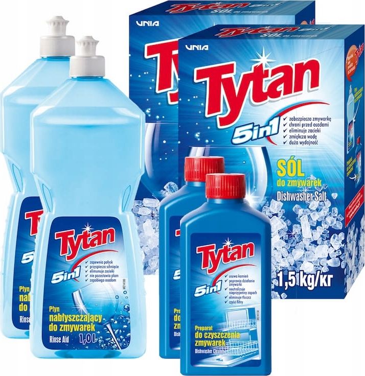 Tytan 2xSól do zmywarek, 2xCzyścik, 2xNabłyszczacz Tytan