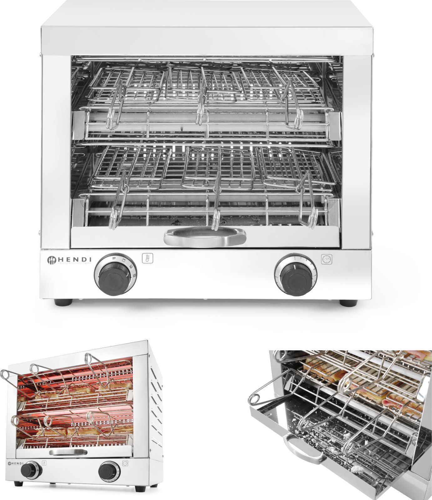 Hendi Toster kanapkowy kwarcowy z 6 klamrami 3000W Toster kanapkowy kwarcowy z 6 klamrami 3000W