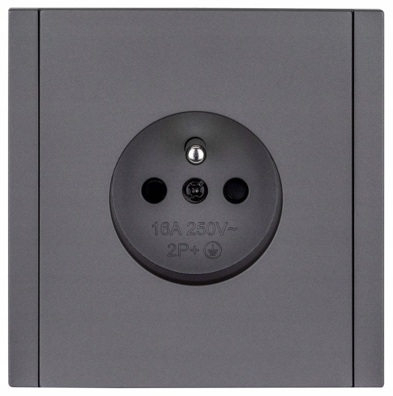 Gniazdo pojedyncze z uziemieniem szare WESA - CC TR 13X