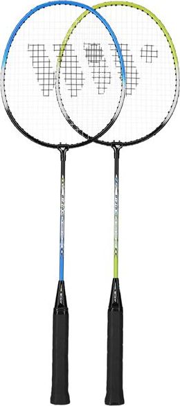 WISH STEELTEC 216K ZESTAW RAKIET DO BADMINTONA ZIELONY+NIEBIESKI + LOTKI 3 SZT WISH