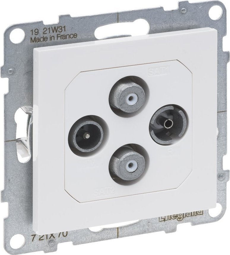 Legrand SUNO Gniazdo antenowe TV-R-2xSAT końcowe 1,5dB białe 721170