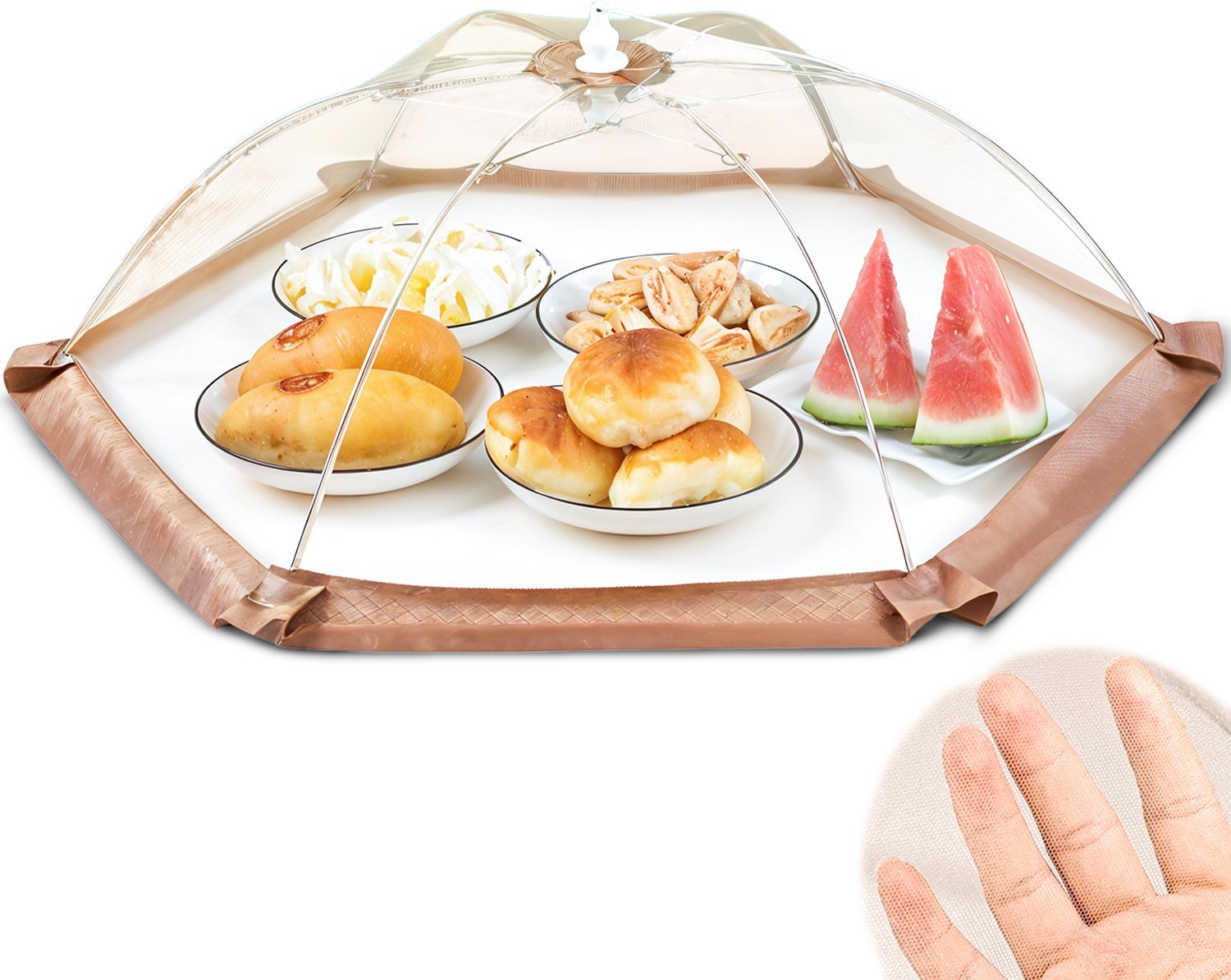 Moskitiera osłona na żywność Heckermann 80cm Brązowa