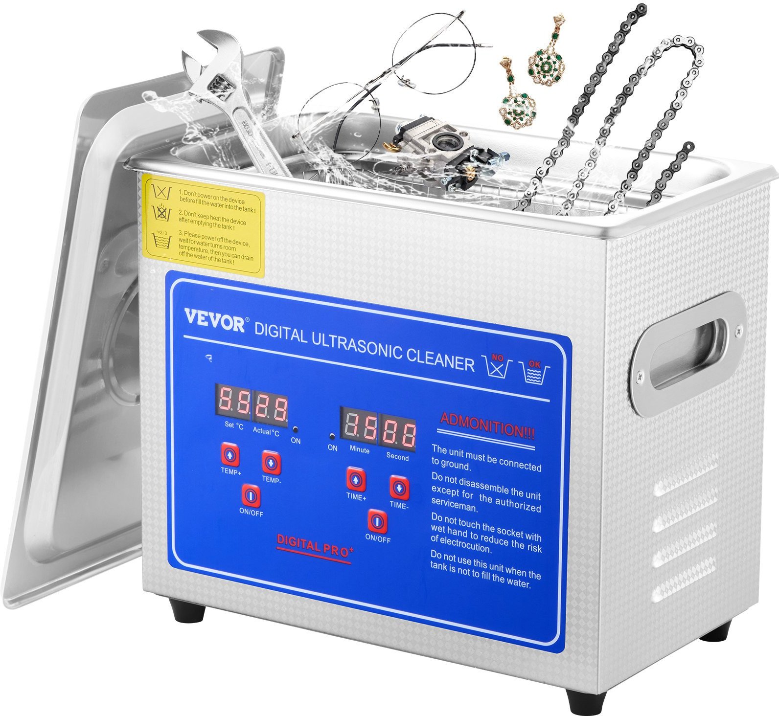 Myjka Ultradźwiękowa Przenośna Sterylizator + Timer 3L 120 W