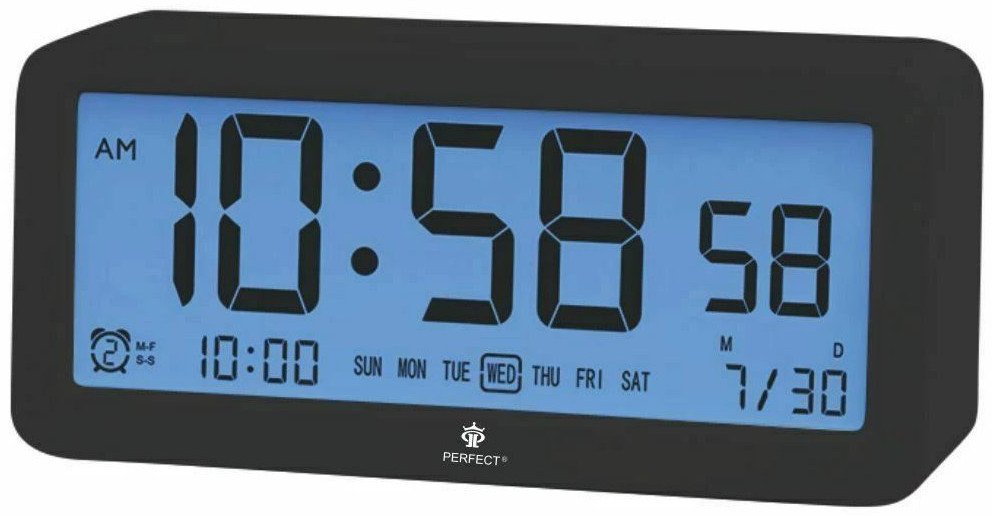 Budzik Perfect L13401 czarny trzy alarmy .