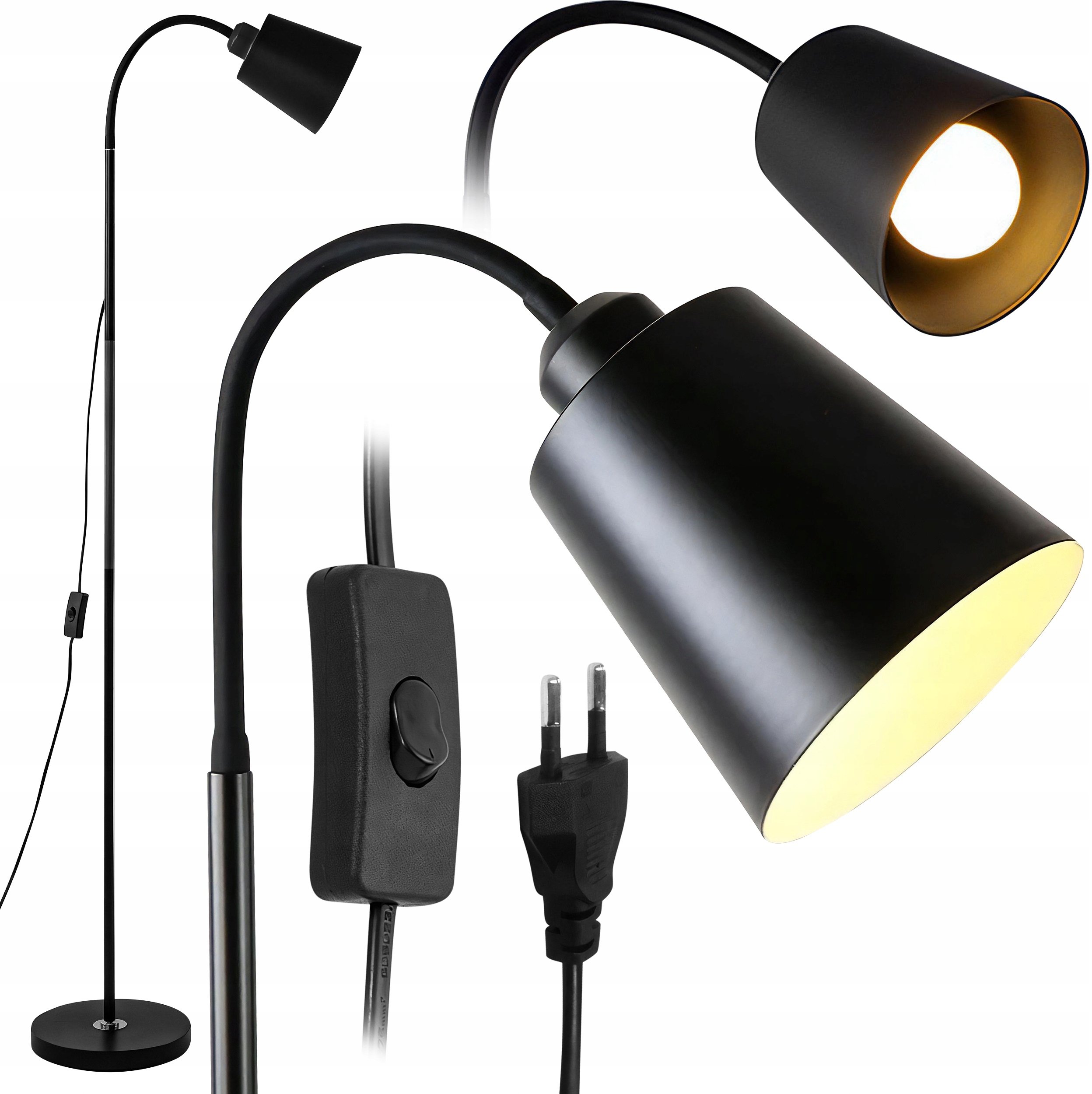 Lampa podłogowa Emibig Lampa podłogowa Renew Force DUŻA LAMPA DO SALONU E27 40 W czarny