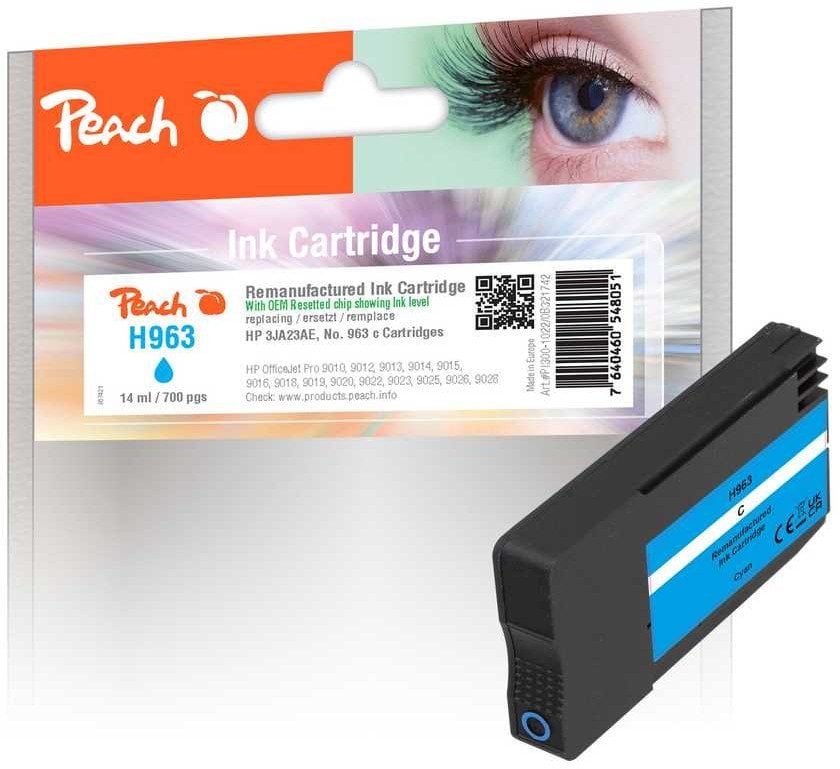Peach Patrone HP Nr.963 3JA23AE cyan OEM reset ink level remanufactured