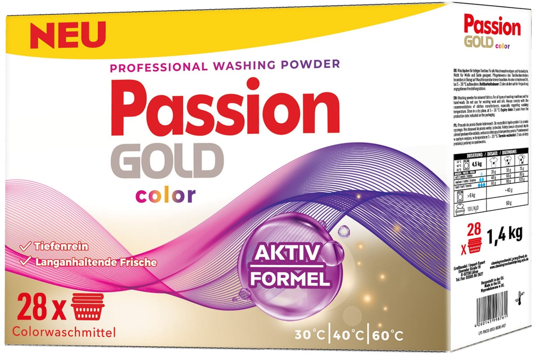 PASSION GOLD Professional Proszek do prania Kolor 1.4 kg
