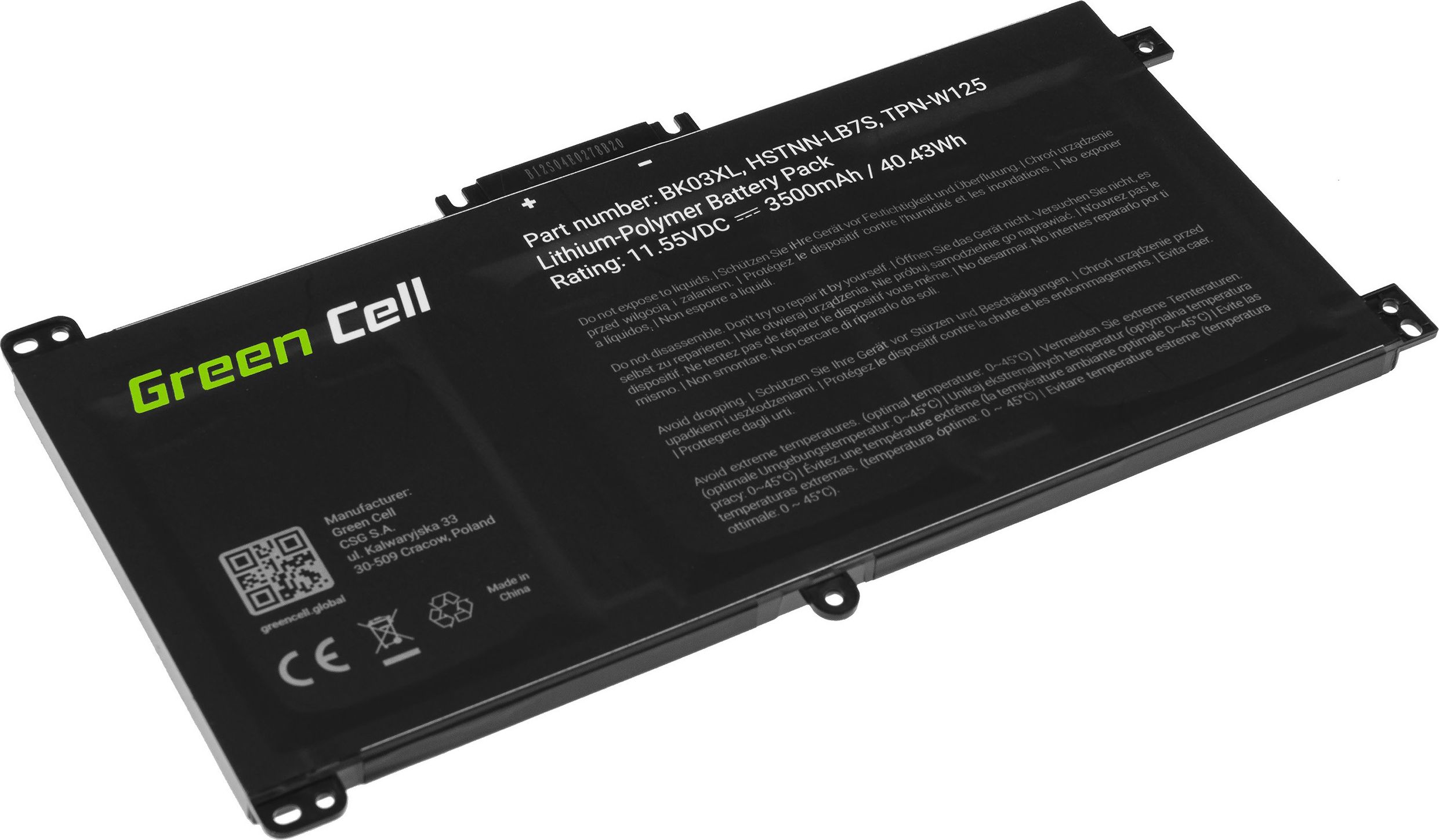 Bateria Green Cell BK03XL HP (HP167)