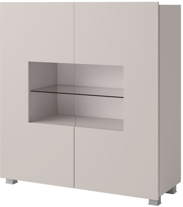 Stylowa komoda Montreal w kolorze Cashmere + białe oświetlenie LED