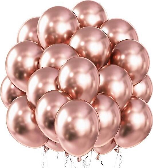 Springos Balony na wieczór panieński, wesele, urodziny, 100 szt. rose gold UNIWERSALNY