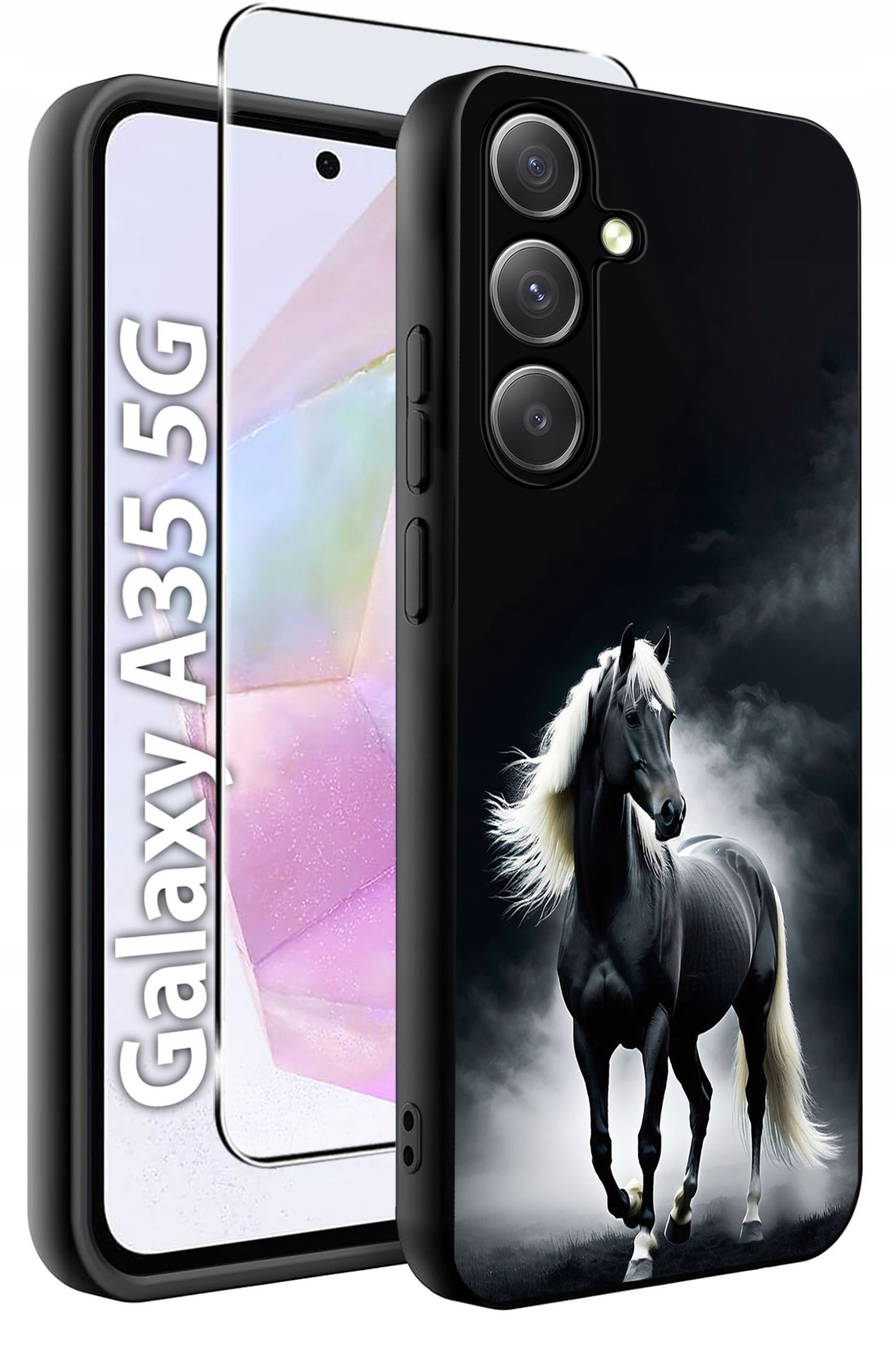 krainaGSM ETUI do Samsung A35 5G WZORY SILIKONOWE MATT CASE + SZKŁO HARTOWANE 9H