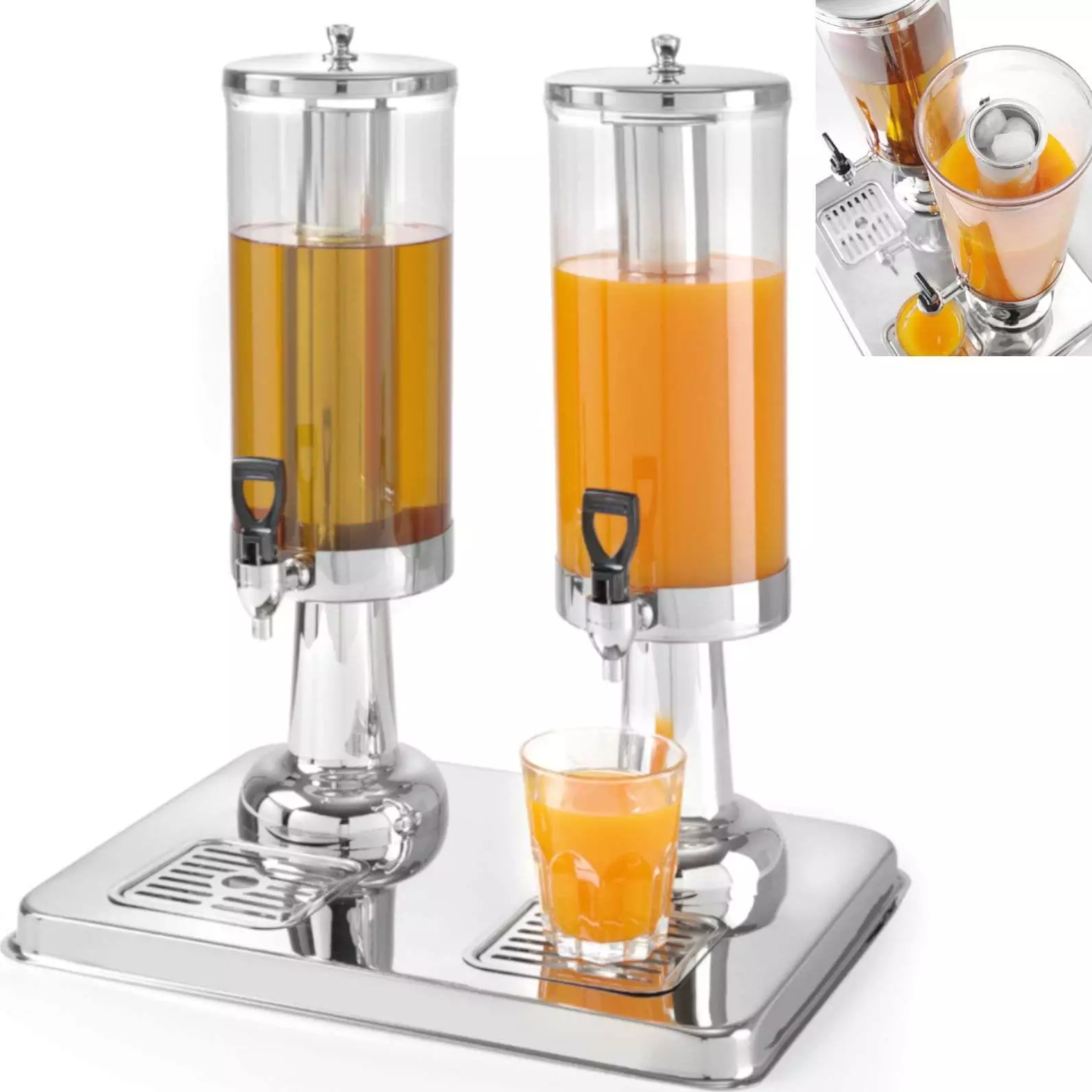 Hendi Dyspenser dozownik do soków napojów chłodzony podwójny 2 x 3L Dyspenser dozownik do soków napojów chłodzony podwójny 2 x 3L