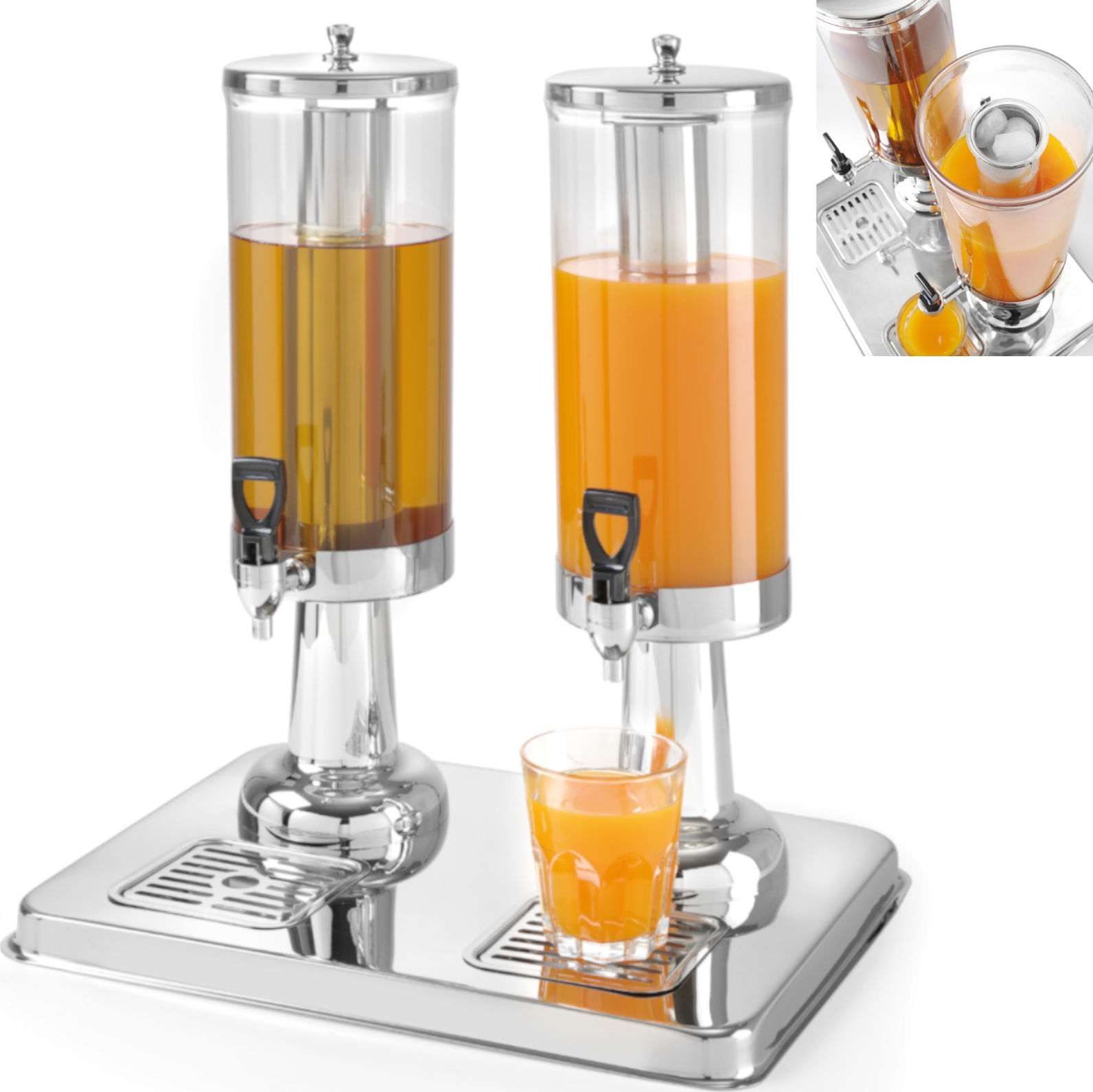 Hendi Dyspenser dozownik do soków napojów chłodzony podwójny 2 x 3L Dyspenser dozownik do soków napojów chłodzony podwójny 2 x 3L