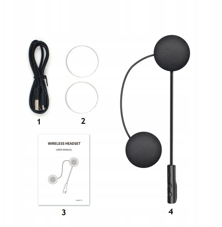 SŁUCHAWKI BLUETOOTH KASK MOTOCYKL DO KASKU MUZYKA ZESTAW SŁUCHAWKOWY