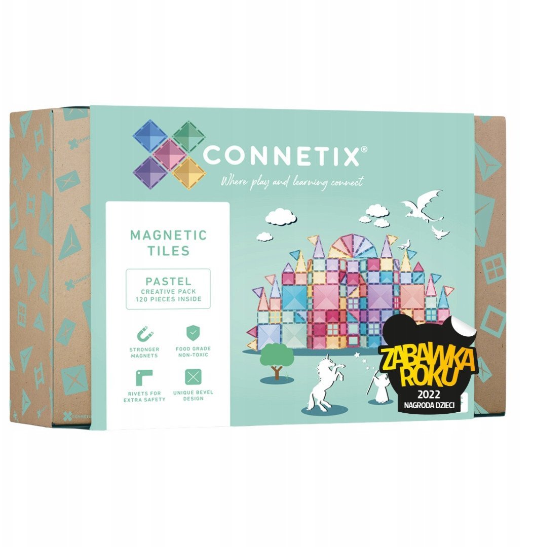 CONNETIX Pastel Creative Pack 120 el kreatywny zestaw klocków magnetycznych 3+