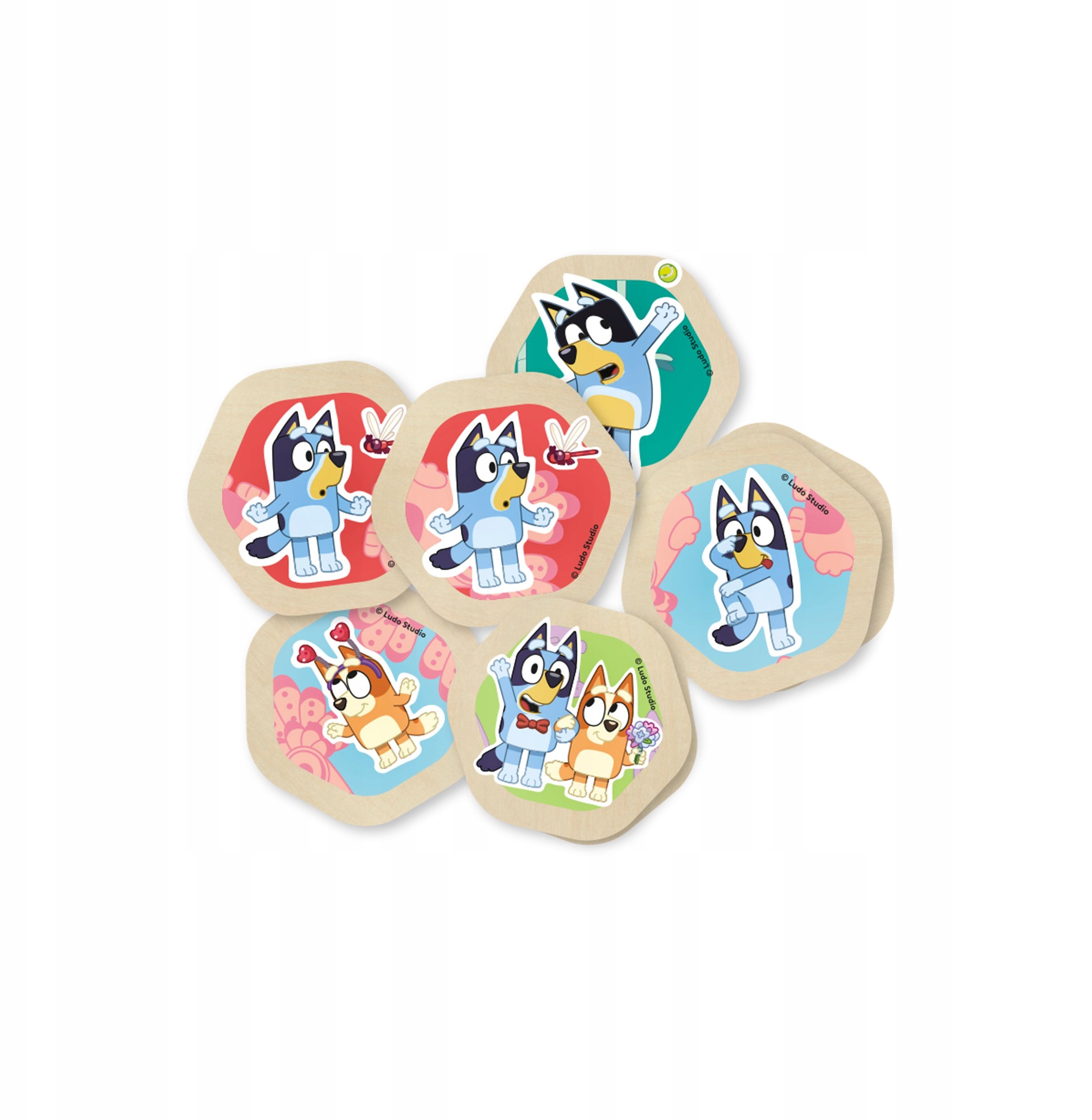 Drewniana gra edukacyjna memory, zabawka dla dzieci, zestaw, gry, Bluey