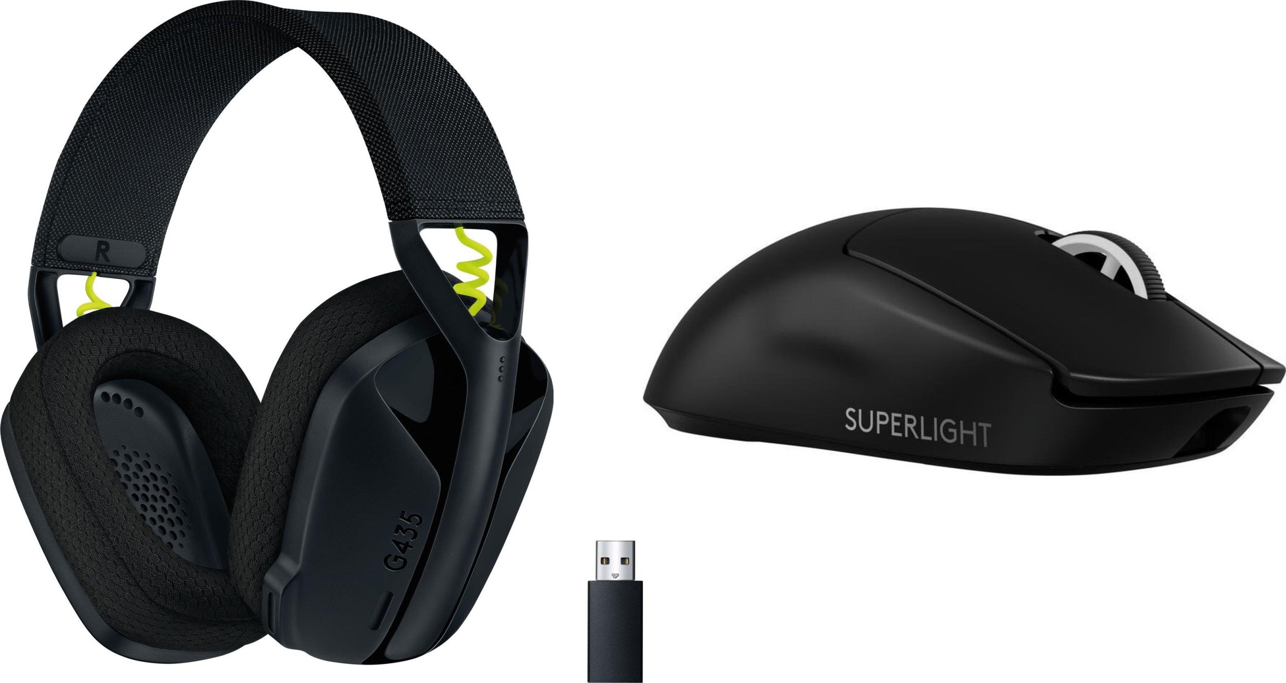 Słuchawki Logitech G435 Czarne (981-001050) + G PRO X SuperLight 2 (910-006630)