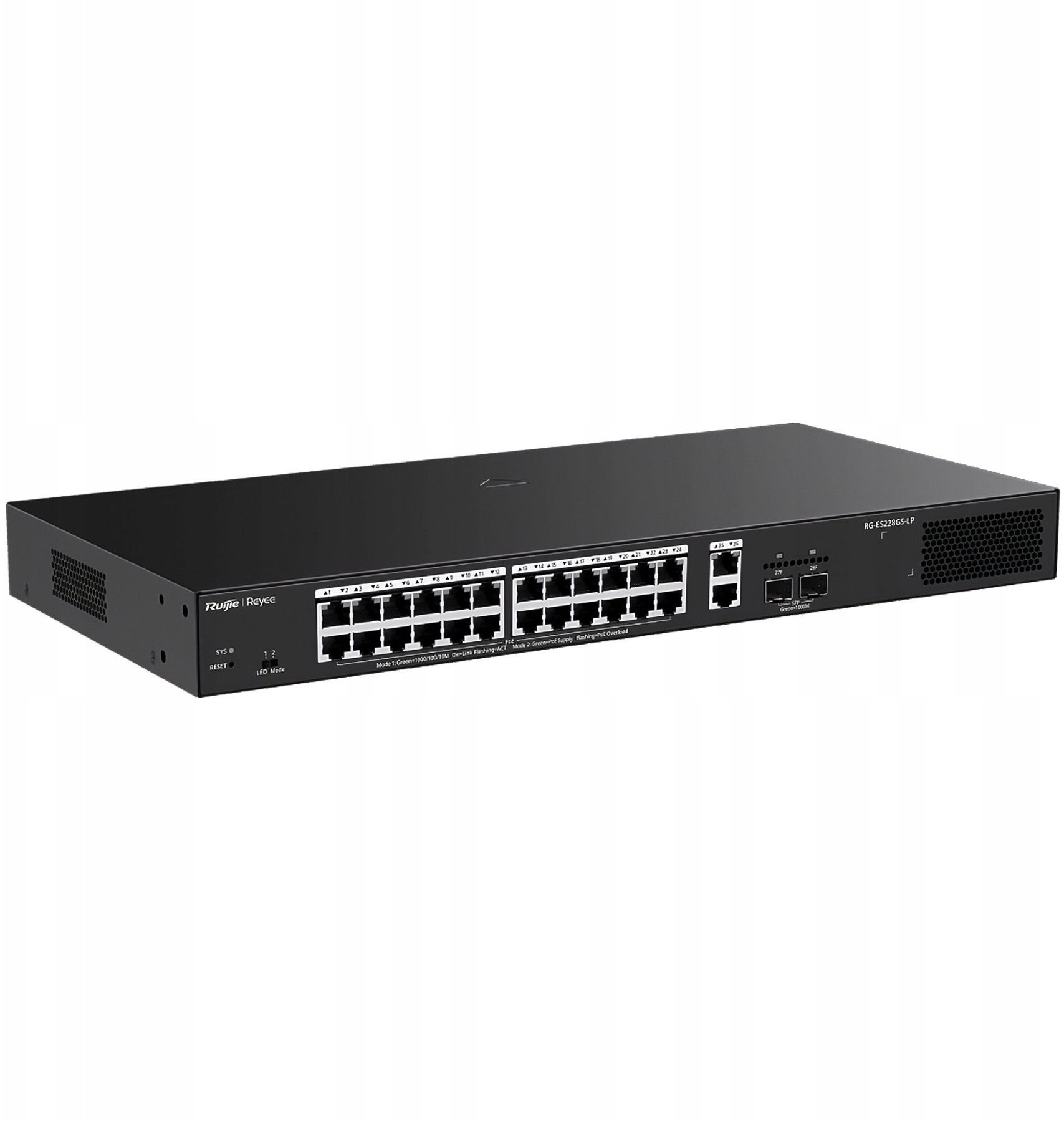 Ruijie Reyee RG-ES228GS-LP | Switch Smart, 28 portów, 26xGE, 24xPoE+, 250W, 2xSFP, Cloud