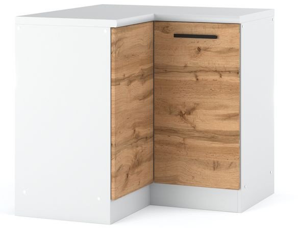 szafka kuchenna stojąca modułowa narożna z blatem 90cm blande biała wotan