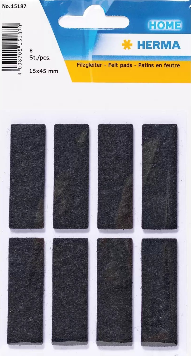 Herma HERMA Filzgleiter schwarz 15x45 mm