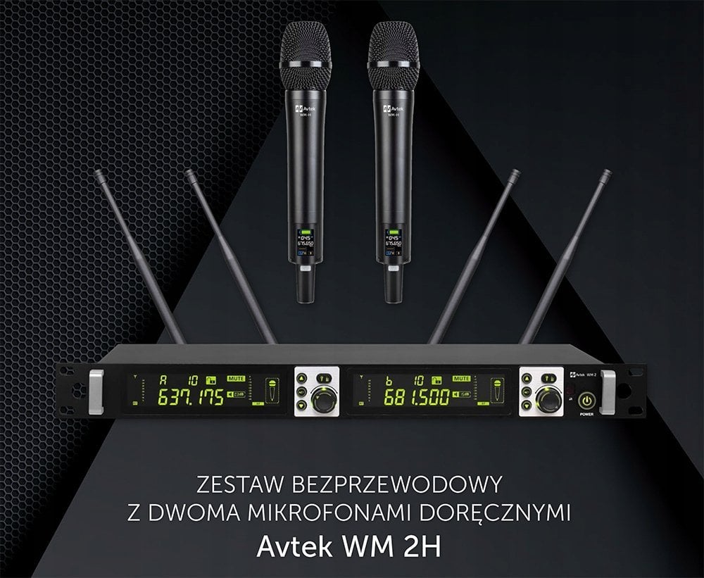 Mikrofon Avtek Avtek WM 2H Zestaw bezprzewodowy z dwoma mikrofonami doręcznymi