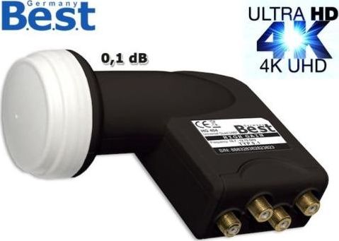 Best Konwerter Satelitarny LNB Quad BEST HG 404 Ultra Black 0,1dB