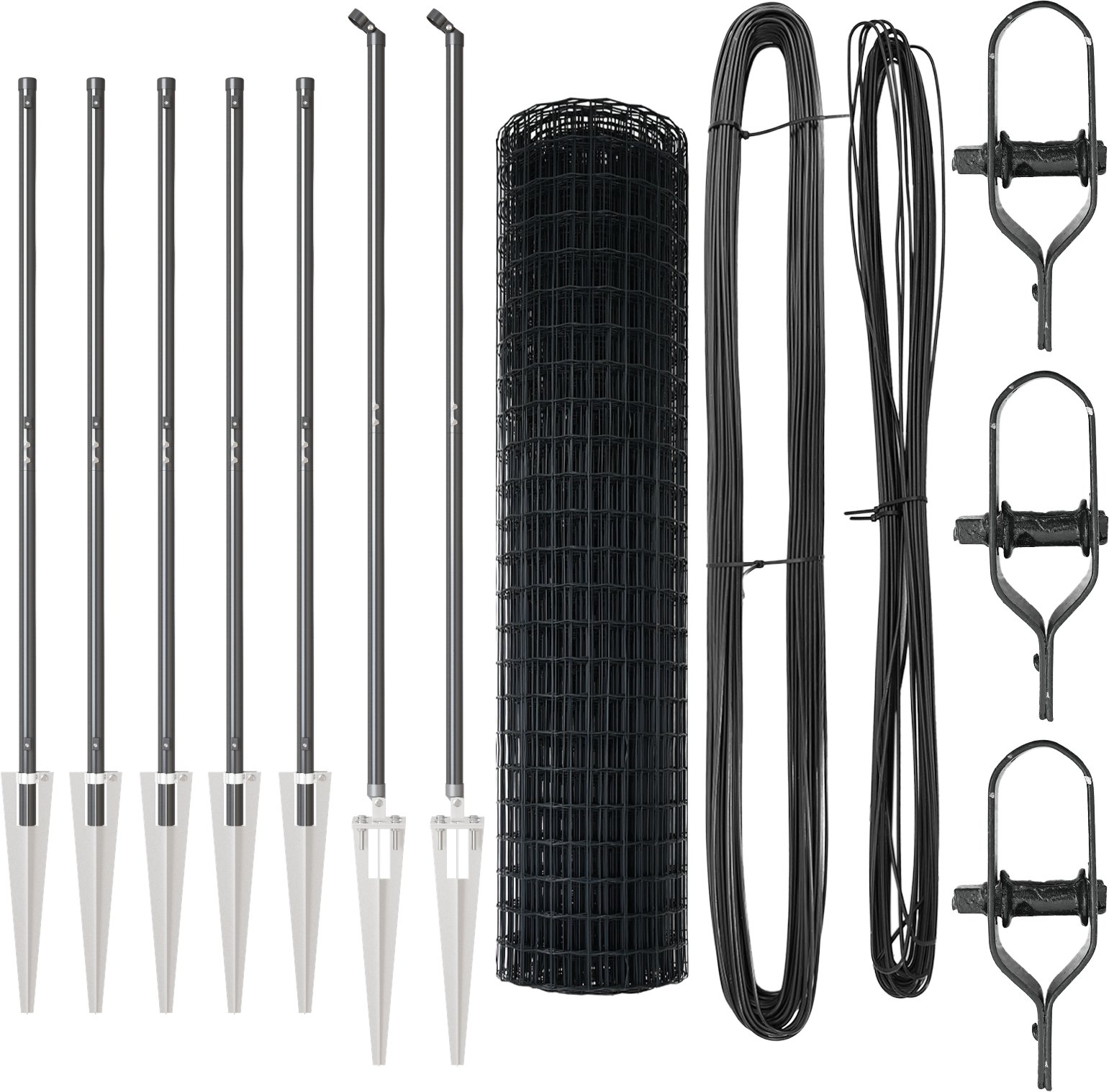 vidaXL Ogrodzenie Euro z 7 słupkami na kotwach 1,4x10 m ze stali ocynkowanej szare